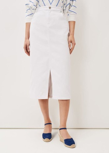 Phase Eight Aubrey Denim Skirts White Australia | SF6021439